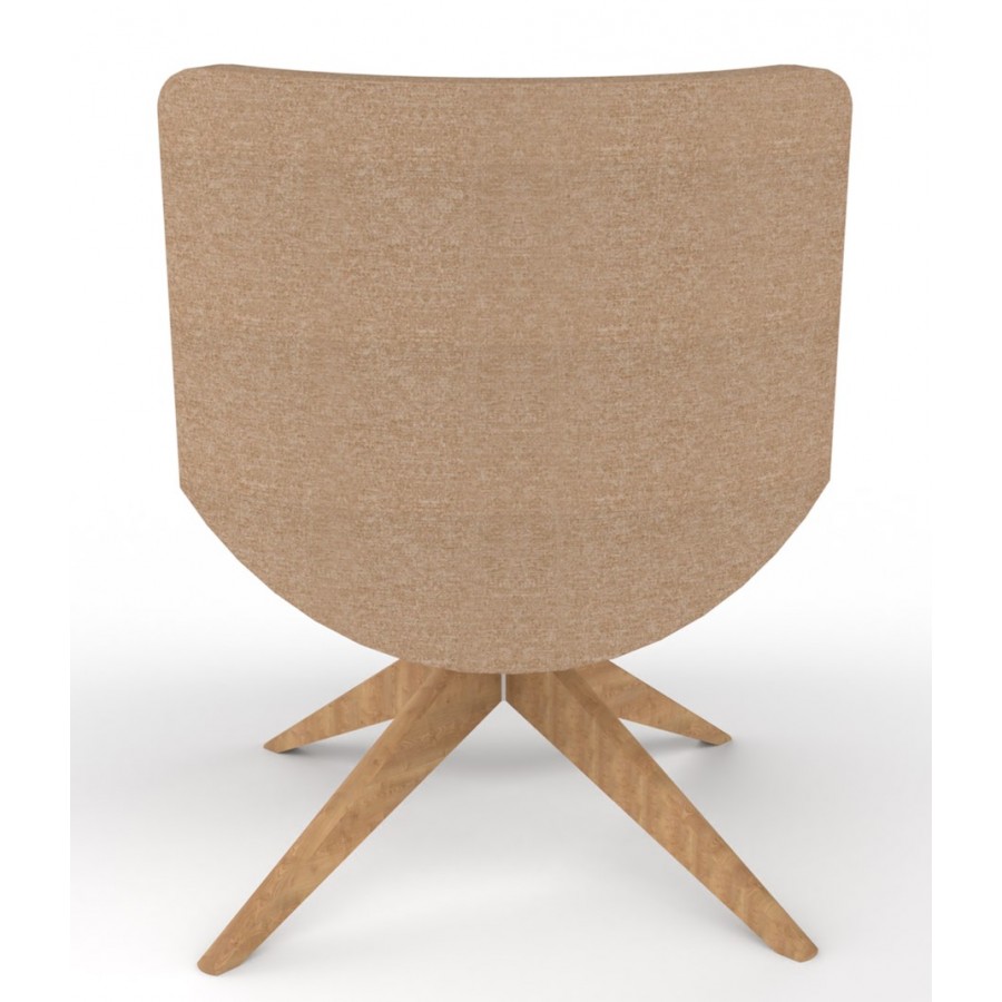 Review Upholstered Lounge Chair With Wooden Pyramid Base